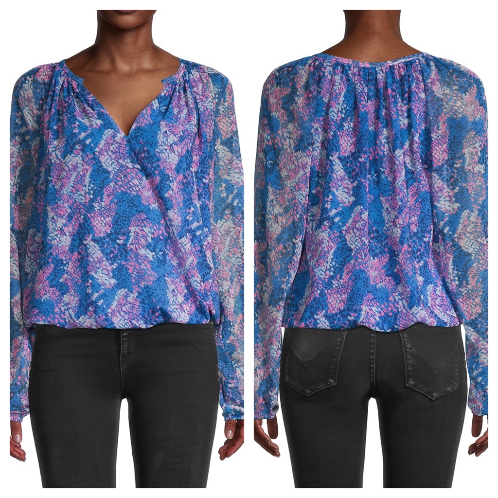 Ramy Brook Printed Blouson Top Size M